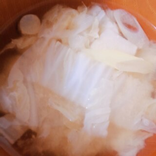 白菜と菊芋の味噌汁